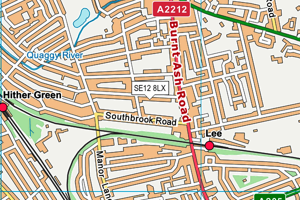 SE12 8LX map - OS VectorMap District (Ordnance Survey)