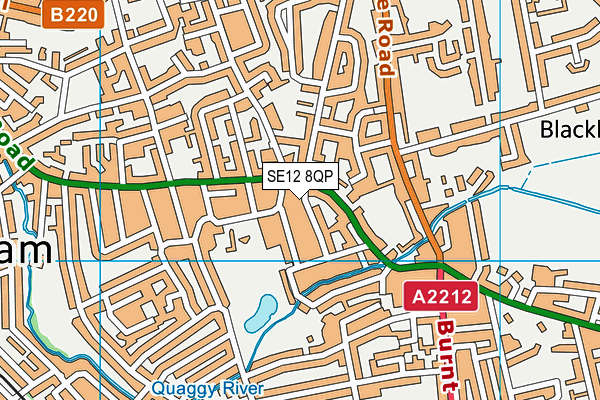 SE12 8QP map - OS VectorMap District (Ordnance Survey)