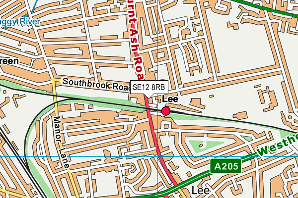 SE12 8RB map - OS VectorMap District (Ordnance Survey)