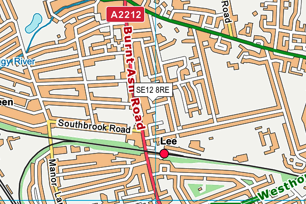 SE12 8RE map - OS VectorMap District (Ordnance Survey)