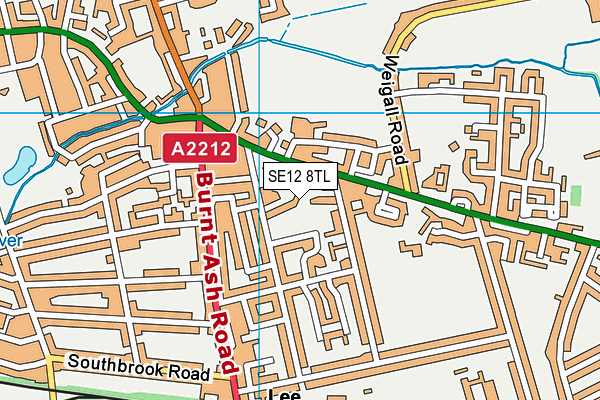 SE12 8TL map - OS VectorMap District (Ordnance Survey)