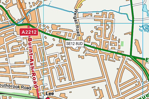 SE12 8UD map - OS VectorMap District (Ordnance Survey)