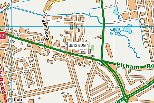 SE12 8UG map - OS VectorMap District (Ordnance Survey)