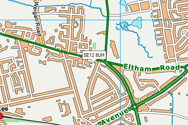SE12 8UH map - OS VectorMap District (Ordnance Survey)