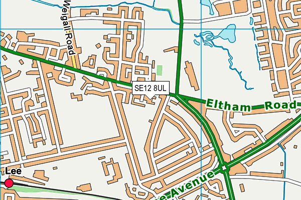 SE12 8UL map - OS VectorMap District (Ordnance Survey)