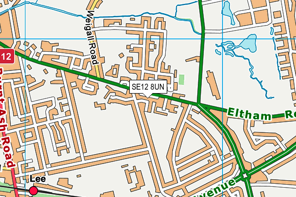 SE12 8UN map - OS VectorMap District (Ordnance Survey)