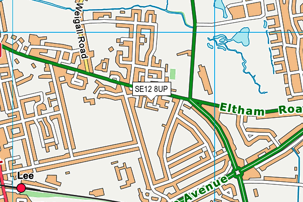 SE12 8UP map - OS VectorMap District (Ordnance Survey)