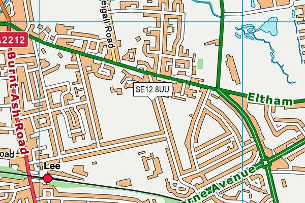 SE12 8UU map - OS VectorMap District (Ordnance Survey)