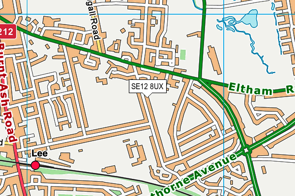 SE12 8UX map - OS VectorMap District (Ordnance Survey)