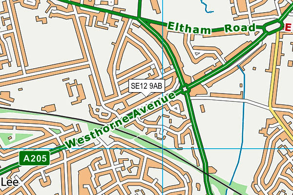 SE12 9AB map - OS VectorMap District (Ordnance Survey)