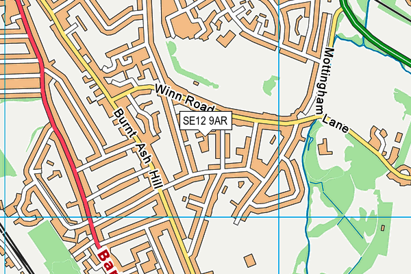 SE12 9AR map - OS VectorMap District (Ordnance Survey)