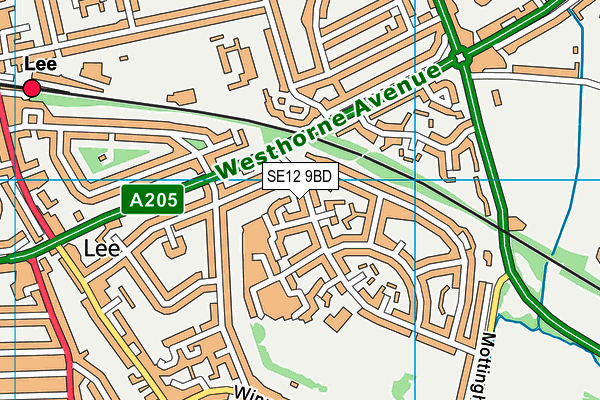 SE12 9BD map - OS VectorMap District (Ordnance Survey)