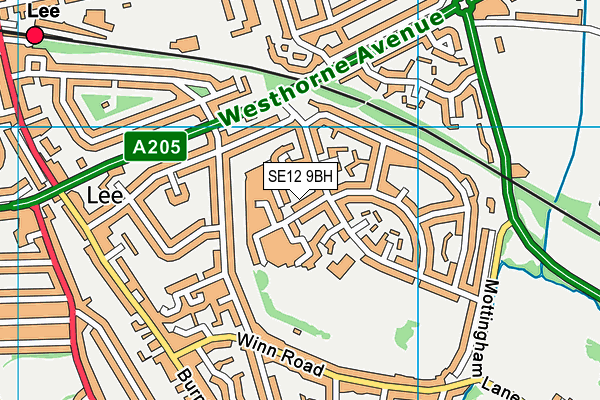 SE12 9BH map - OS VectorMap District (Ordnance Survey)