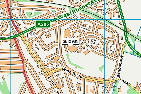 SE12 9BN map - OS VectorMap District (Ordnance Survey)
