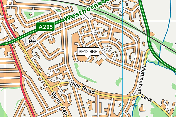 SE12 9BP map - OS VectorMap District (Ordnance Survey)