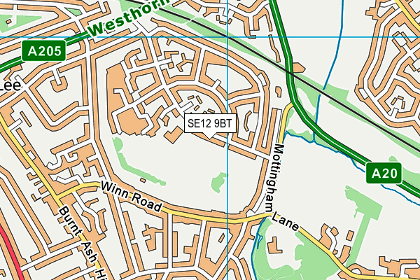SE12 9BT map - OS VectorMap District (Ordnance Survey)