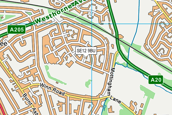 SE12 9BU map - OS VectorMap District (Ordnance Survey)