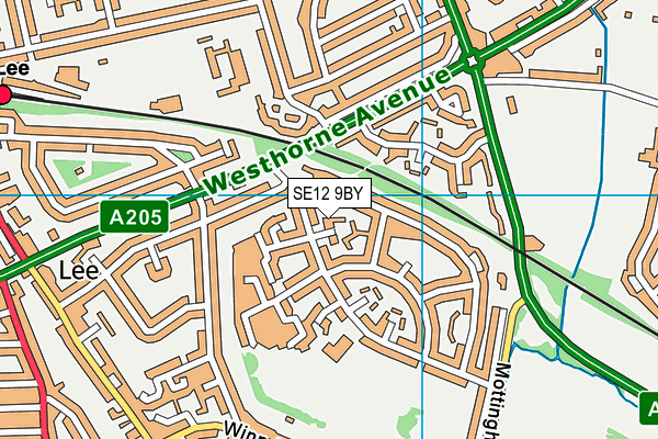 SE12 9BY map - OS VectorMap District (Ordnance Survey)