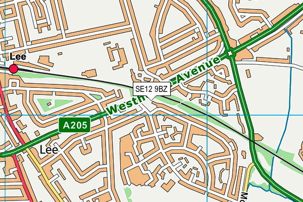 SE12 9BZ map - OS VectorMap District (Ordnance Survey)