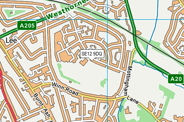 SE12 9DQ map - OS VectorMap District (Ordnance Survey)
