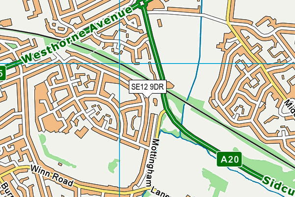 SE12 9DR map - OS VectorMap District (Ordnance Survey)