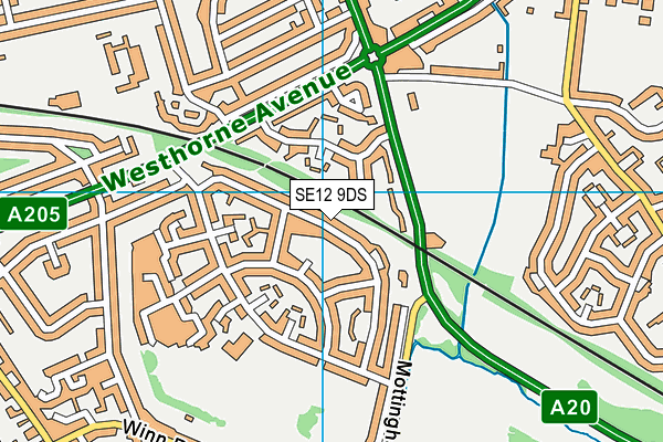 SE12 9DS map - OS VectorMap District (Ordnance Survey)