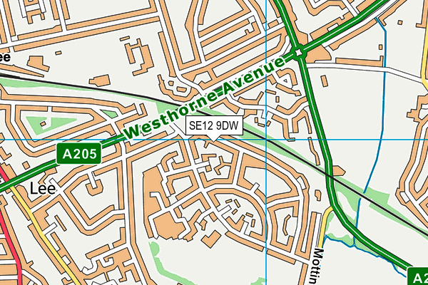SE12 9DW map - OS VectorMap District (Ordnance Survey)