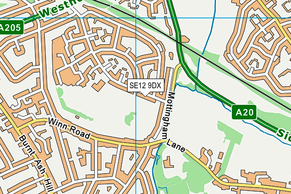 SE12 9DX map - OS VectorMap District (Ordnance Survey)