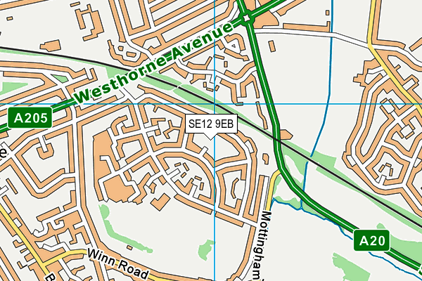 SE12 9EB map - OS VectorMap District (Ordnance Survey)