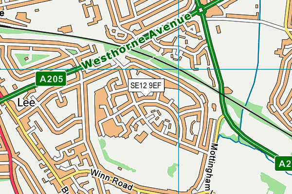 SE12 9EF map - OS VectorMap District (Ordnance Survey)