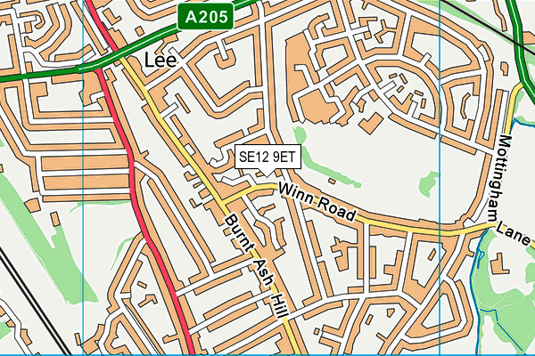 SE12 9ET map - OS VectorMap District (Ordnance Survey)