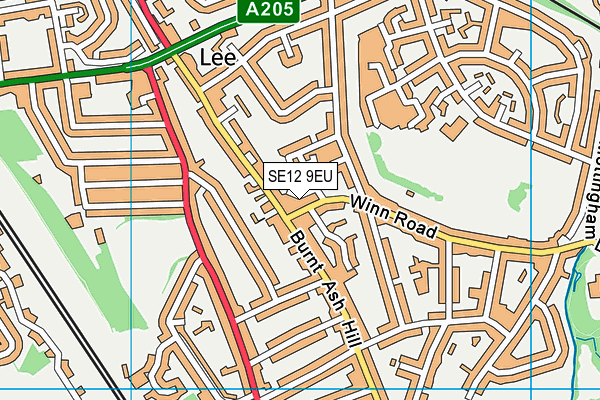 SE12 9EU map - OS VectorMap District (Ordnance Survey)
