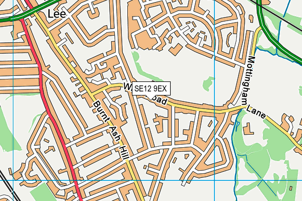 SE12 9EX map - OS VectorMap District (Ordnance Survey)