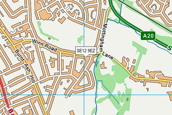SE12 9EZ map - OS VectorMap District (Ordnance Survey)