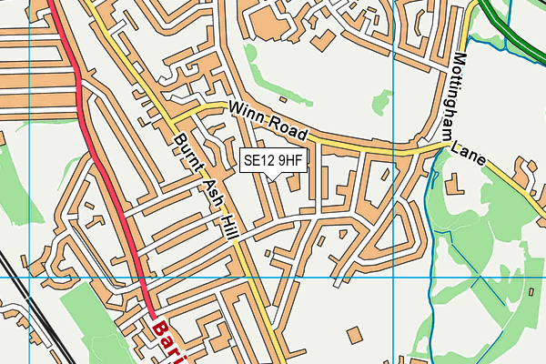 SE12 9HF map - OS VectorMap District (Ordnance Survey)