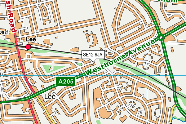 SE12 9JA map - OS VectorMap District (Ordnance Survey)