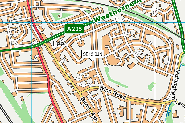 SE12 9JN map - OS VectorMap District (Ordnance Survey)