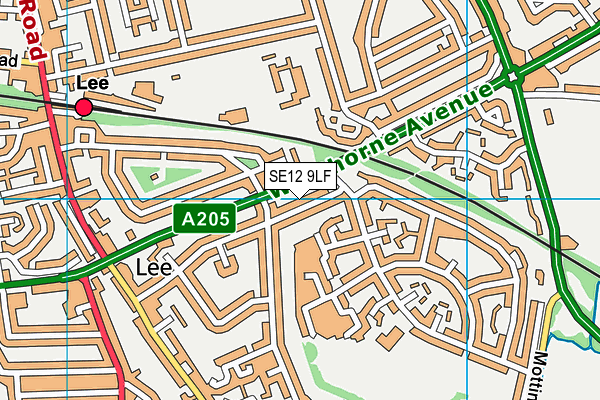 SE12 9LF map - OS VectorMap District (Ordnance Survey)