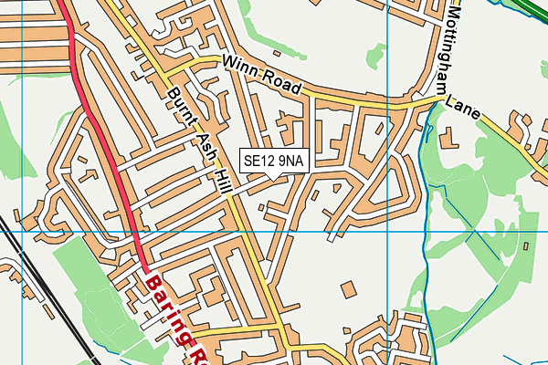 SE12 9NA map - OS VectorMap District (Ordnance Survey)