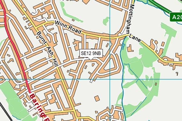 SE12 9NB map - OS VectorMap District (Ordnance Survey)