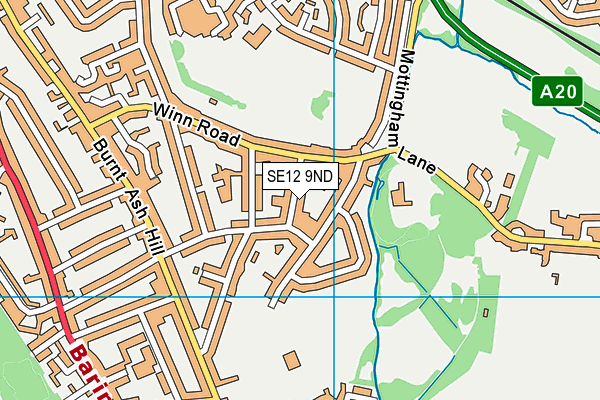 SE12 9ND map - OS VectorMap District (Ordnance Survey)
