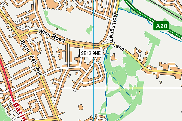SE12 9NE map - OS VectorMap District (Ordnance Survey)