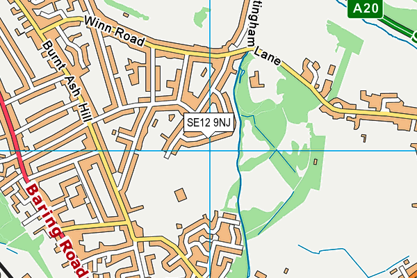 SE12 9NJ map - OS VectorMap District (Ordnance Survey)