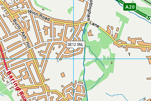 SE12 9NL map - OS VectorMap District (Ordnance Survey)