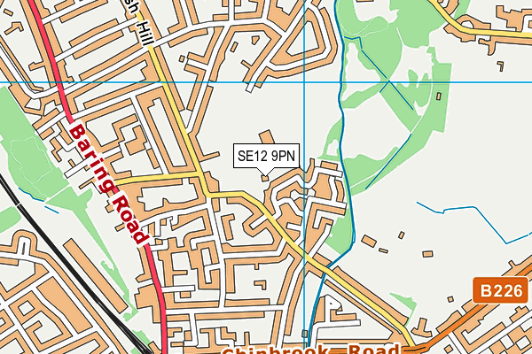 SE12 9PN map - OS VectorMap District (Ordnance Survey)