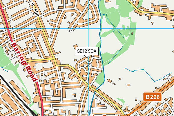 SE12 9QA map - OS VectorMap District (Ordnance Survey)