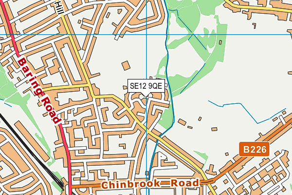 SE12 9QE map - OS VectorMap District (Ordnance Survey)