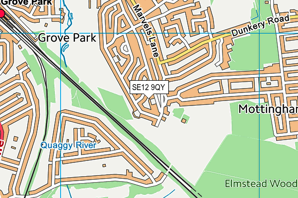 SE12 9QY map - OS VectorMap District (Ordnance Survey)