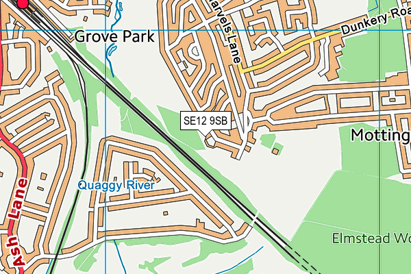 SE12 9SB map - OS VectorMap District (Ordnance Survey)