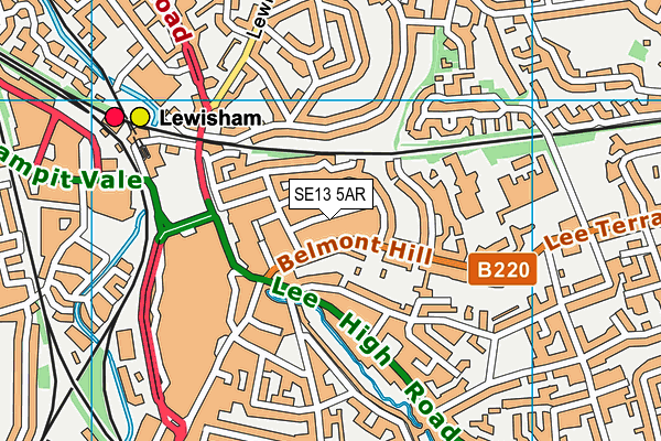 SE13 5AR map - OS VectorMap District (Ordnance Survey)